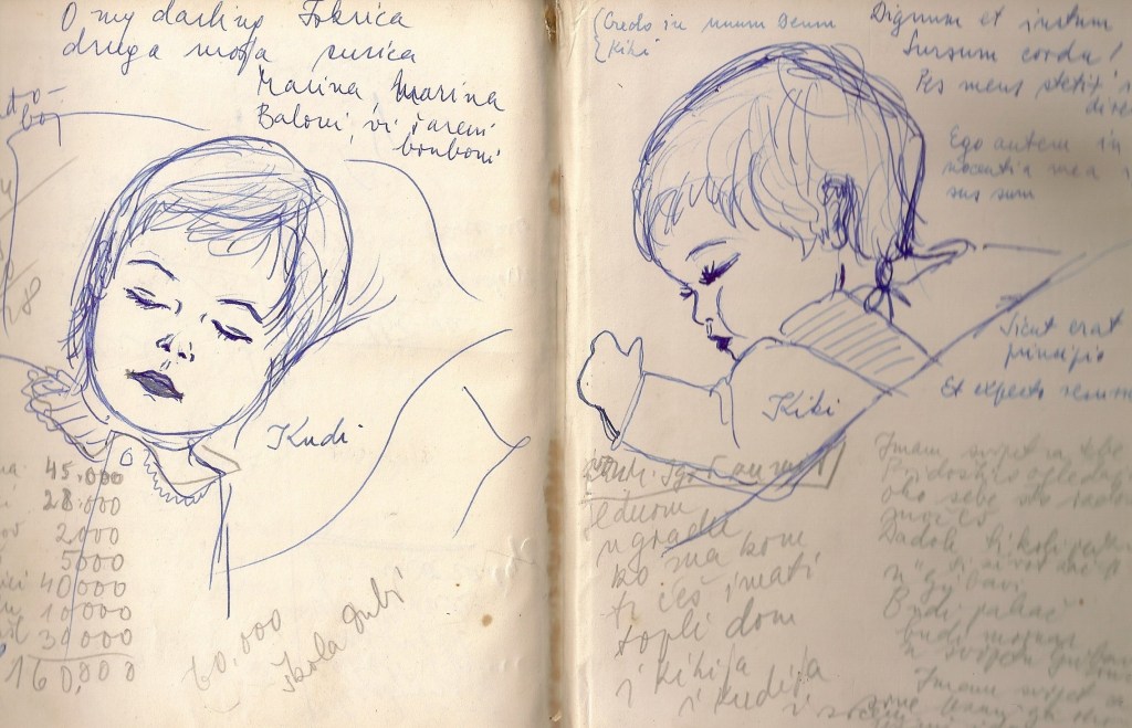 Crteži Dube i Iskre iz bilježnice